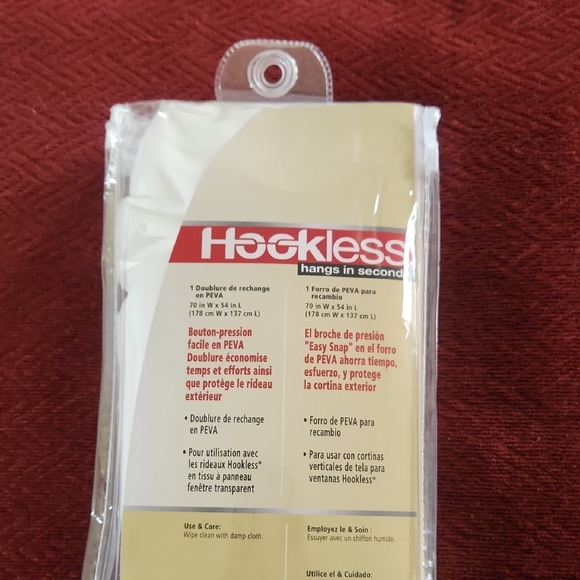 Hookless White Replacement PEVA Shower Curtain Liner - Picture 2 of 2